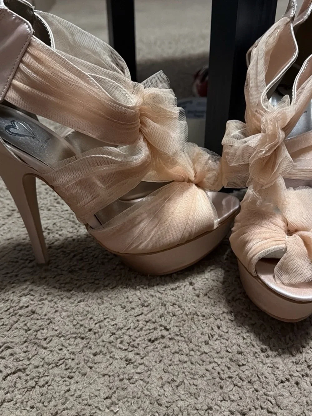 Steve Madden Blush Pink Sheer Knot Peep-Toe Heels